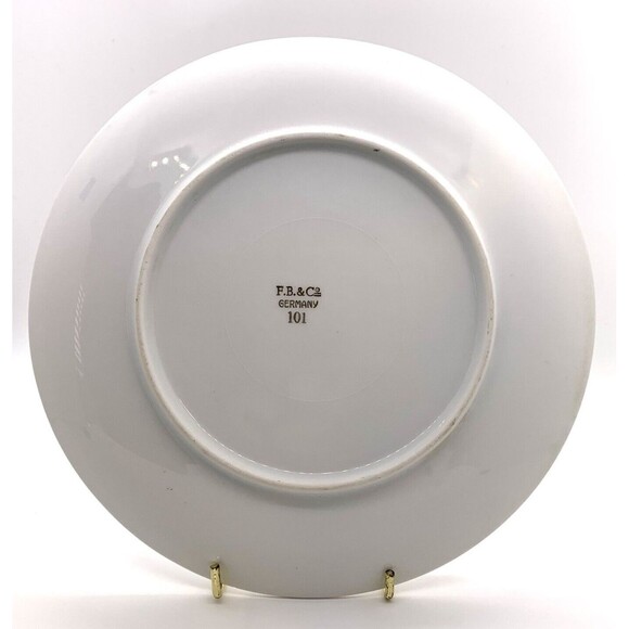 Vintage F. B. & Co Germany Fruit Plate 7 3/4" Apple Cherry Blueberry Gold Trim - Picture 6 of 8